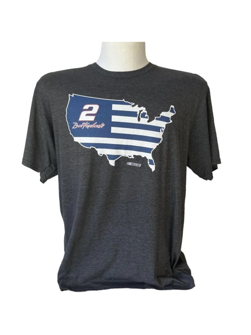 Fanatics Nascar Tshirt‎ XL Gray Brad Kieselowski Car Racing